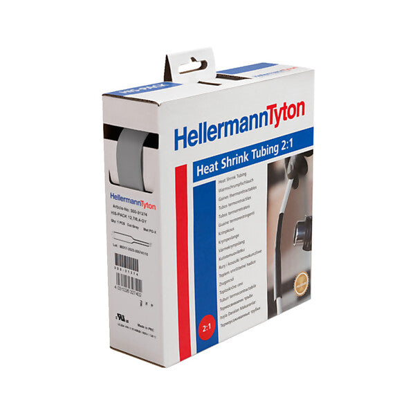 HellermannTyton Warmschrumpfschlauch 2:1 grau 5 m Rolle 300-31904(5)